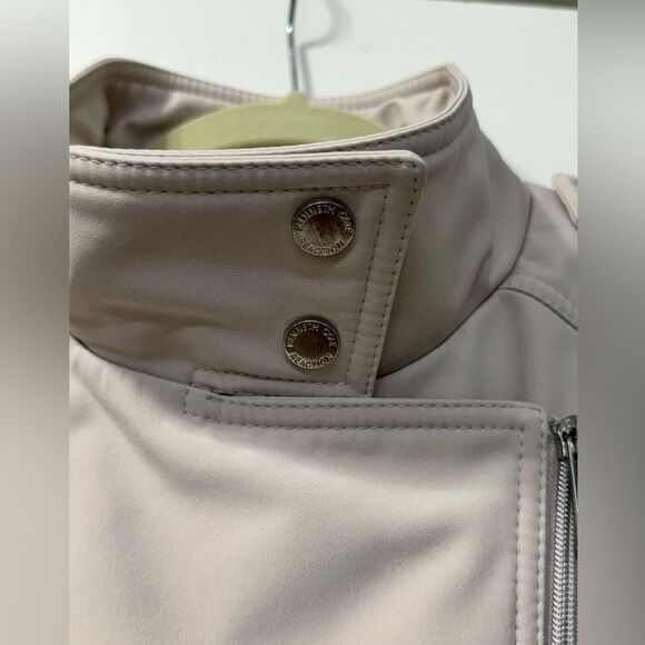Kenneth Cole Reaction Moto Cream Fall Jacket Sz M EUC - Picture 10 of 16